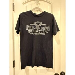 Harley-Davidson Black Las Vegas T-Shirt M Vintage Biker‎ Graphic USA Made Grunge